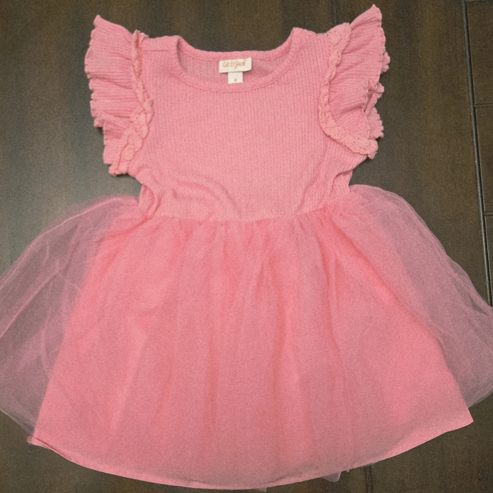 Cat & Jack Pink Flutter Sleeve Dress